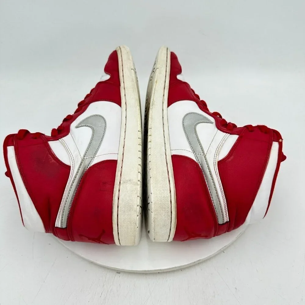 Nike Air Jordan 1 Retro High Men Size 10.5 332550-602 Gym Red Silver Medal Shoes